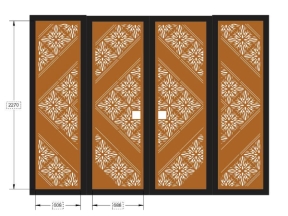 File cnc cổng 4 cánh hoa văn  đặc biệt