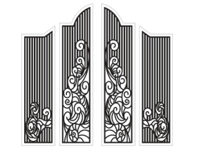 File cnc cổng 4 cánh mẫu biệt thự đẹp