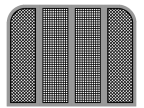 File cnc cổng 4 cánh mẫu họa tiết ô vuông