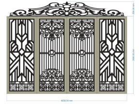 File cnc cổng 4 cánh mới phong cách