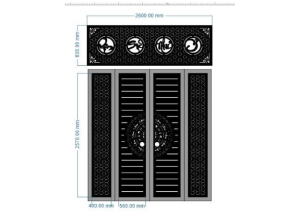 File cnc cổng 4 cánh ô thoáng vạn sự như ý