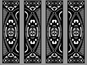 File cnc cổng 4 cánh phong cách