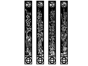 File cnc cổng 4 cánh tấn tài tấn lộc tùng cúc trúc mai