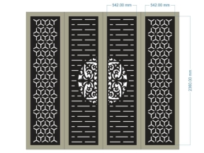 File cnc cổng 4 cánh thiết kế trống trái tim
