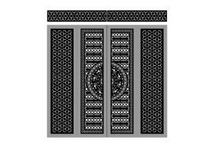 File cnc cổng 4 cánh trống đồng cánh giữa file dxf