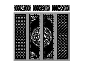 File cnc cổng 4 cánh trống đồng, ô thoáng phúc lộc thọ