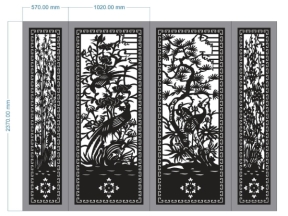 File cnc cổng 4 cánh tứ quý 2 cánh giữa to