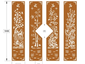 File cnc cổng 4 cánh tứ quý mới
