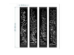 File cnc cổng 4 cánh tứ quý tứ quý đẹp