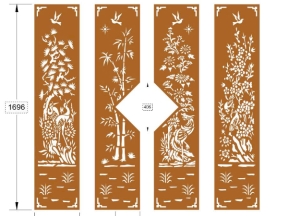 File cnc cổng 4 cánh tứ quý tứ quý dxf