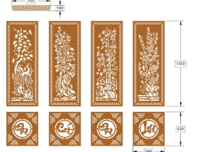 File cnc cổng 4 cánh tùng cúc trúc mai đại cát đại lợi