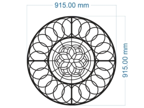 File cnc hoa văn tròn mái kính bản vẽ đẹp dxf