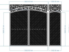 File cnc mẫu cổng 2 cánh chính phụ mẫu đẹp chuẩn