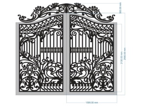 File cnc thiết kế cổng 2 cánh 2025 dxf