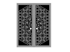 File cnc thiết kế cổng 2 cánh bản vẽ đẹp dxf 2d