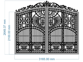 File cnc thiết kế cổng 2 cánh cho nhà biệt thự