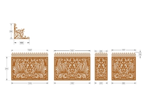 File cnc thiết kế cổng 2 cánh có chông và hàng rào hoa góc