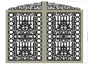 File cnc thiết kế cổng 2 cánh dxf cao cấp