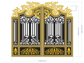 File cnc thiết kế cổng 2 cánh file cad đẹp nhất