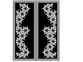 File cnc thiết kế cổng 2 cánh hoa cúc