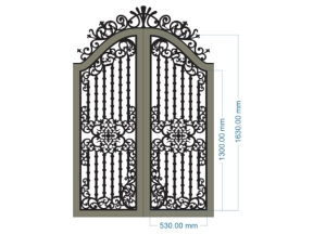 File cnc thiết kế cổng 2 cánh mới