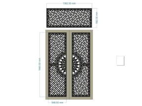 File cnc thiết kế cổng 2 cánh trống đồng tháng 8