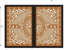 File cnc thiết kế cổng 2 cánh trống đồng và đồng tiền