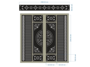 File cnc thiết kế cổng 2 cánh và ô thoáng cnc đẹp nhất