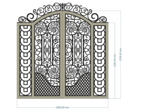 File cnc thiết kế cổng 2 cánh vòm cong tháng 5 đẹp