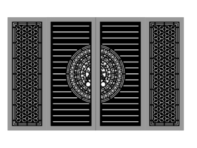 File cnc thiết kế cổng 4 cánh bông tuyết đẹp