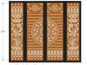 File cnc thiết kế cổng 4 cánh cá