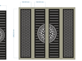 File cnc thiết kế cổng 4 cánh chính phụ