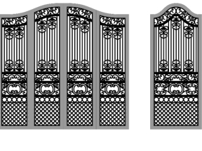 File cnc thiết kế cổng 4 cánh chính phụ sang trọng