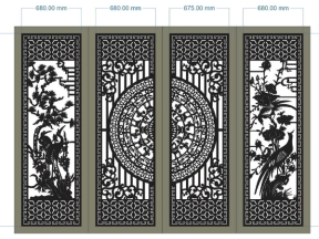 File cnc thiết kế cổng 4 cánh đẹp dxf