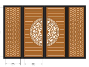 File cnc thiết kế cổng 4 cánh dxf