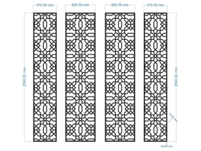File cnc thiết kế cổng 4 cánh file cad đẹp nhất dxf