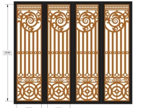 File cnc thiết kế cổng 4 cánh hoa văn giá rẻ