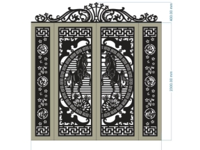 File cnc thiết kế cổng 4 cánh ngựa phúc lộc thọ mới nhất