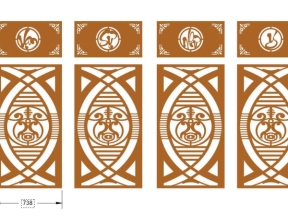 File cnc thiết kế cổng 4 cánh vạn sự như ý