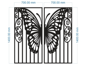 File cnc thiết kế cổng bướm dxf