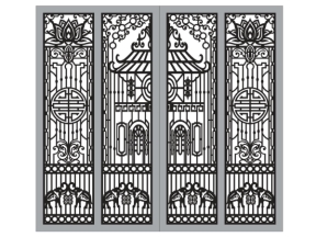 File cnc thiết kế cổng chùa 4 cánh tháng 1