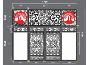 File cnc thiết kế cổng chùa cổ điển
