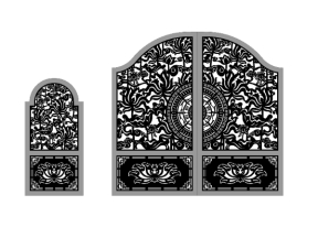 File cnc thiết kế cổng chùa sen chính phụ giá rẻ