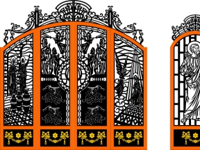 File cnc thiết kế cổng công giáo bản vẽ đẹp nhất