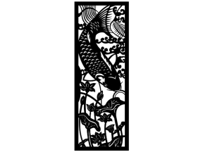 File cnc thiết kế vách cá chép