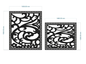 File cnc thiết kế vách ngăn 2 diện tích xây dựng dxf