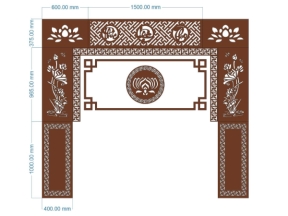 File cnc thiết kế vách ngăn phòng thờ dxf 2025