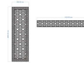 File cnc vách ngăn mẫu họa tiết tròn dxf