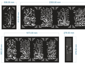 File cnc vách tùng cúc trúc mai phúc lộc thọ cá chép