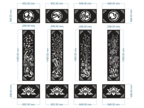 File cổng 4 cánh tùng cúc trúc mai, vạn sự như ý